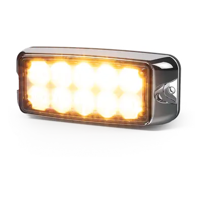 Luz de Advertencia LED / Doble Color Ámbar/Blanco / 55 Patrones Programables / 12-24 VDC / SAE J595 Clase I / 5x2 Pulgadas - Imagen 2