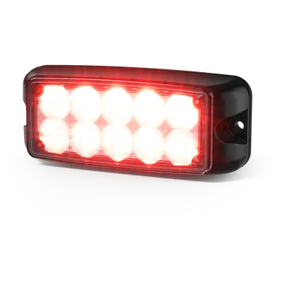 Luz de Advertencia LED / 10 LED / Rojo/Azul / 5x2 Pulgadas / 12-24 VDC / Montaje Superficial / IP Resistente al Agua / SAE Clase I - Imagen 2