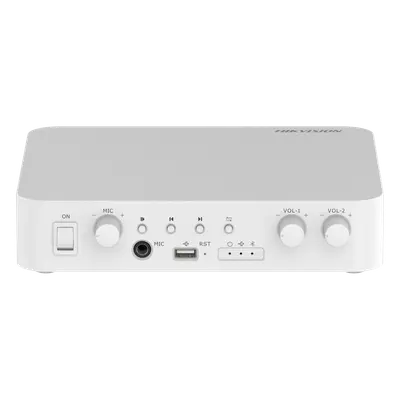 Amplificador de Audio IP / 2 Canales / 80 W Totales / 2 Zonas 40 W / Salida 100V / Bluetooth / USB / RCA / Micrófono / Hik-Connect - Imagen 2