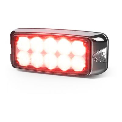 Luz LED de Advertencia / 10 LED / Doble Color Rojo/Claro / 5 x 2 Pulgadas / Montaje Superficial / 12 a 24 VDC / IP Exteriores - Imagen 2
