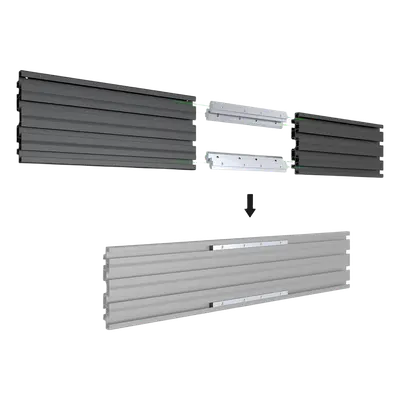 Riel de Aluminio para Videowall / Longitud 1750 mm (5.74 ft) / Ancho 120 mm / Espesor 9 mm / Diseño U / Incluye Tapas y Tornillos - Imagen 2