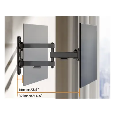 Soporte de Pared Articulado para Pantallas / VESA 75x75 a 200x200 / Hasta 43 Pulgadas / Carga 20 kg (44 lbs) / Movimiento Completo / Perfil 66 mm - Imagen 2
