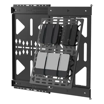 Panel de Almacenamiento AV Deslizante / Capacidad 10 kg (22 lbs) / Rango 300 mm / Acero de Alta Resistencia / Quick-Release / Montaje Pared y Riel - Imagen 2