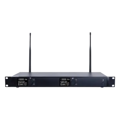 Receptor Inalámbrico Dual Canal / U-Band Digital / 4 Bandas 470-830 MHz / Modulación pi/4-DQPSK / Pantalla TFT-LCD 2.2" / Anti-Interferencia ID Code Pilot / Salidas Balanceadas y Desbalanceadas / Ecualización Ajustable - Imagen 2