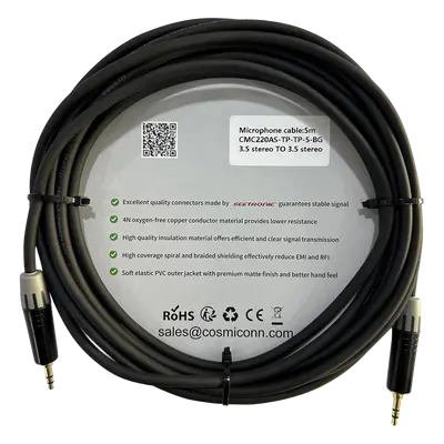 Cable de Audio Estéreo / 3.5mm a 3.5mm / 5m (16.4 pies) / Conectores MTP3C-BG / Nylon Trenzado - Imagen 2