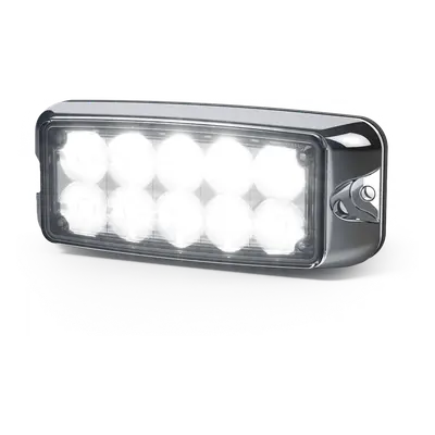 Luz LED de Advertencia / 10 LED / Doble Color Rojo/Claro / 5 x 2 Pulgadas / Montaje Superficial / 12 a 24 VDC / IP Exteriores - Imagen 3