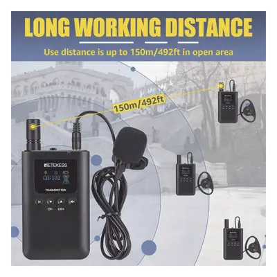 Sistema de Guía Turístico / 2.4 GHz / 999 Canales / Alcance 150 m (492.1 ft) / 1 Transmisor y 10 Receptores / USB-C / Batería 3000 mAh - Imagen 3