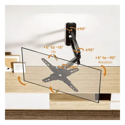 Soporte de Pared Articulado para Pantallas / VESA 75x75 a 200x200 / Hasta 43 Pulgadas / Carga 20 kg (44 lbs) / Movimiento Completo / Perfil 66 mm - Imagen 3