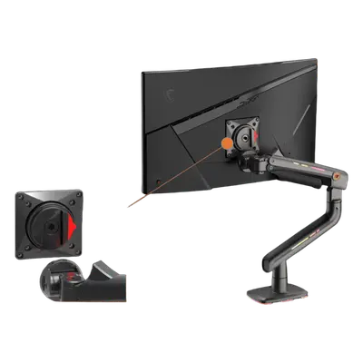 Soporte Mecánico para Monitor / 32" a 60" / Carga 2-20 kg (4.4-44 lbs) / VESA 75x75 y 100x100 mm / Iluminación RGB / Resorte de Alta Precisión / Rotación 360° - Imagen 4