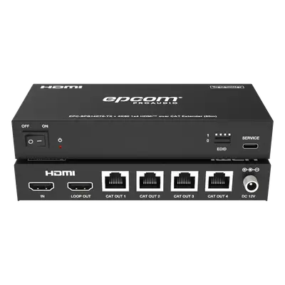 Splitter Extensor HDMI 1x4 / 4K@60Hz / Transmisión 60 m (196.9 ft) / Cable Cat6 / EDID / HDCP 2.2 / Salida Loop - Imagen 2