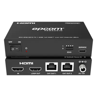 Splitter HDMI / 1x2 / 4K@60Hz a 60 m (197 ft) / 4K@30Hz a 70 m (230 ft) / Extensión Cat6 / Salida Loop / EDID / HDCP 2.2 / PoC - Imagen 2