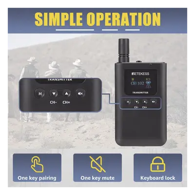 Sistema de Guía Turístico / 2.4 GHz / 999 Canales / Alcance 150 m (492.1 ft) / 1 Transmisor y 10 Receptores / USB-C / Batería 3000 mAh - Imagen 6