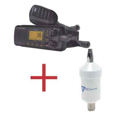 Kit de radio marina con antena de fibra de vidrio / 25W / GPS integrado / IPX4 / Cable 4.5 m (14.8 ft) - Imagen 2