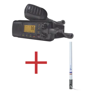 Kit de radio marina con antena de fibra de vidrio / 156-163 MHz / 25W / 2.4 m (7.9 ft) / Omnidireccional / IPX4 - Imagen 2