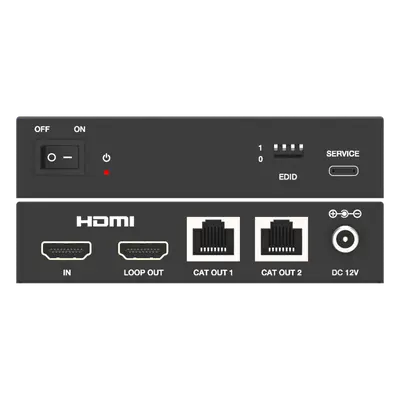 Splitter HDMI / 1x2 / 4K@60Hz a 60 m (197 ft) / 4K@30Hz a 70 m (230 ft) / Extensión Cat6 / Salida Loop / EDID / HDCP 2.2 / PoC - Imagen 3