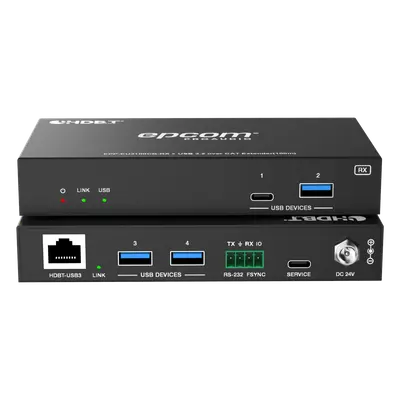 Extensor USB 3.2 Gen 1 / 100 m (328 ft) / CAT6a / 5 Gbps / 4x USB-A + 1x USB-C / PoC 24V Bidireccional / RS-232 / GPIO / API - Imagen 3