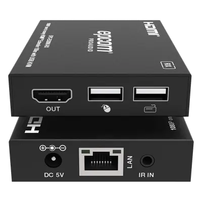 Extensor HDMI con KVM / 1080p@60Hz / H.265 / 150 m (492.1 ft) sobre Cat5e/6 / HDCP 1.4 / USB KVM / IR 20 Hz-60 kHz / Compatible Switch 1G - Imagen 3