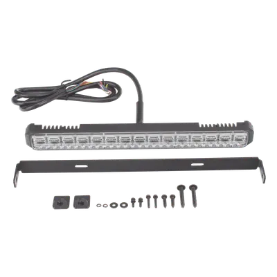 Luz Auxiliar LED / 45 LEDs Tricolor Rojo/Azul/Blanco / 12-24 VDC / Lente Transparente / SAE / 11.42" / Halo Rojo Multifuncional - Imagen 5