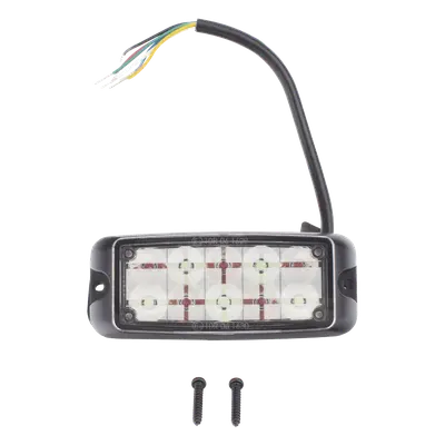 Luz de Advertencia LED / 10 LED / Rojo/Azul / 5x2 Pulgadas / 12-24 VDC / Montaje Superficial / IP Resistente al Agua / SAE Clase I - Imagen 9